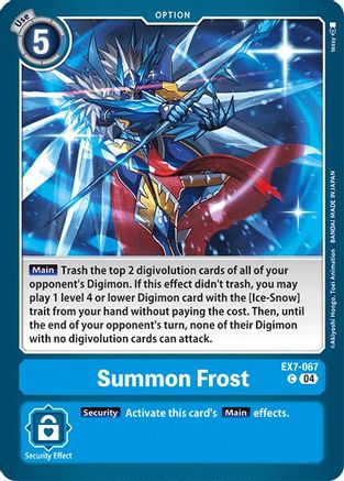 Summon Frost (EX7-067) - Digimon LIBERATOR-1