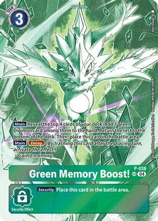 Green Memory Boost! (Starter Deck 18 Exclusive) (P-038) - Digimon Promotion Cards-1