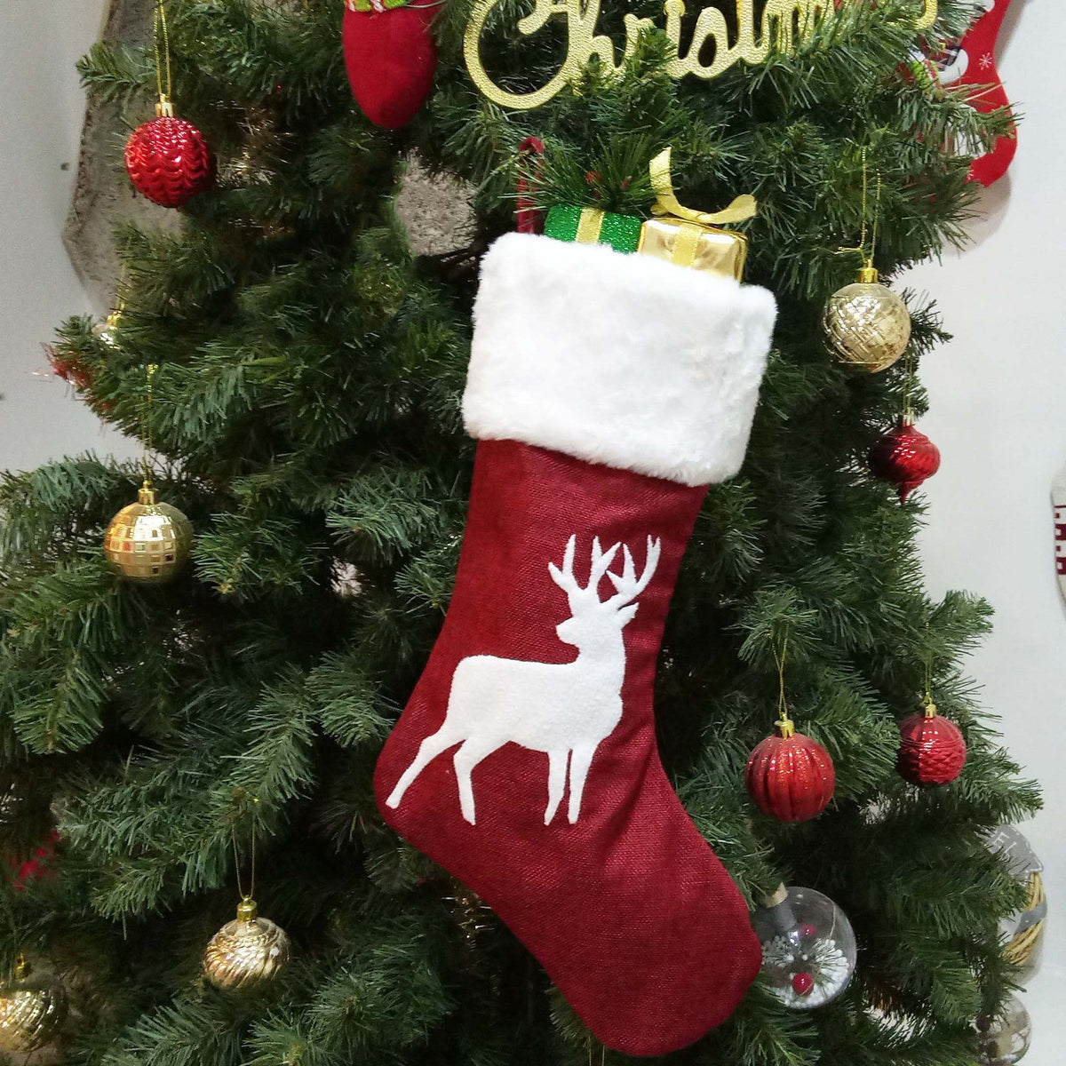 Christmas Stocking Gift Bag Holiday Decor-9