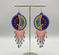 Blue Sun & Moon Beaded Fringe-3