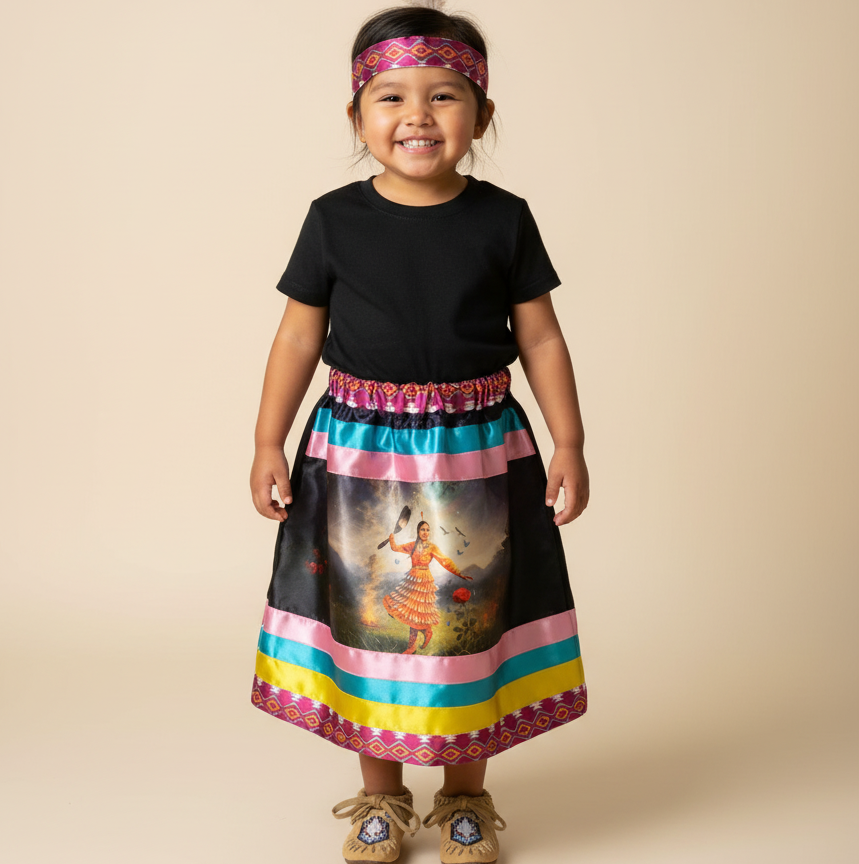 Satin Infants Dancing of Wind Ribbon Skirt-9
