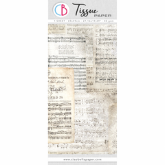 Papel de seda 69x49 cm 27,66"x19,29" partitura vintage-1