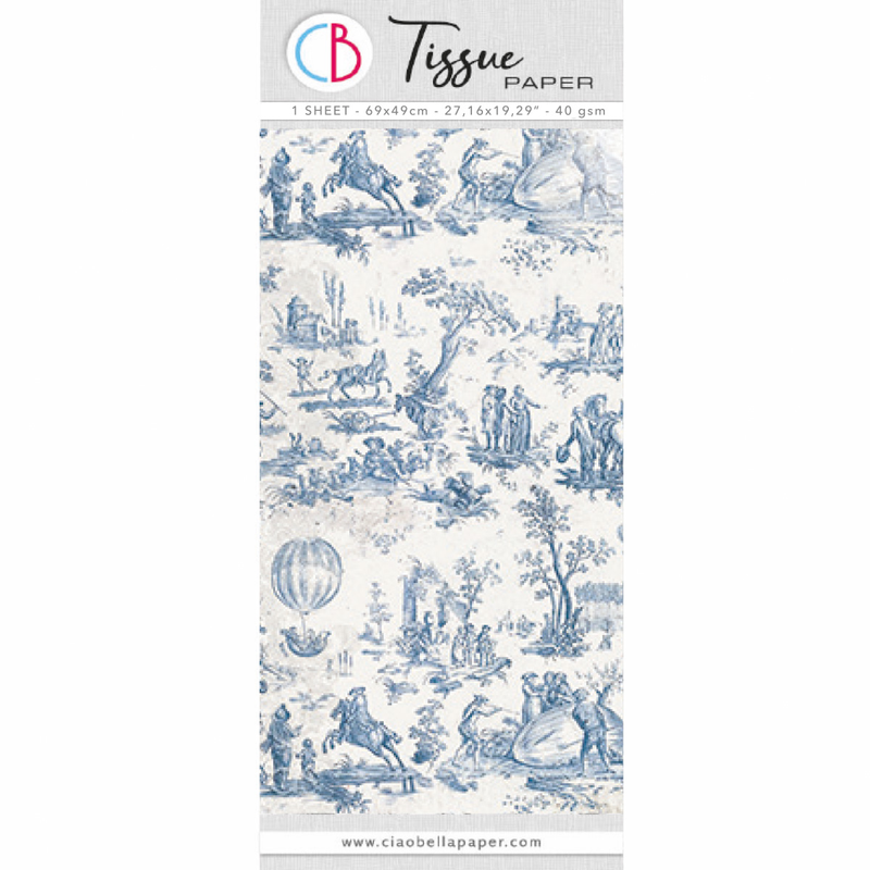 Tissue Paper cm69x49 27,66"x19,29”Toile de Jouy-1