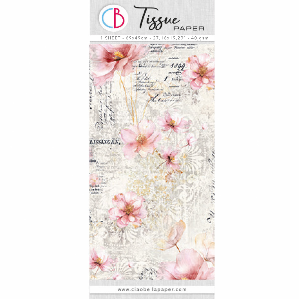 Papel de seda 69x49 cm 27,66”x19,29” Aroma de flores-1