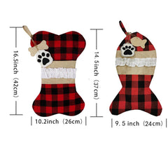 Christmas Pet Socks Gift Bag, Polyester Holiday Stockings-3
