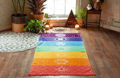 Printed Bath Towel Tassel Yoga Mat – Colorful Multi-Purpose Fitness Towel-1