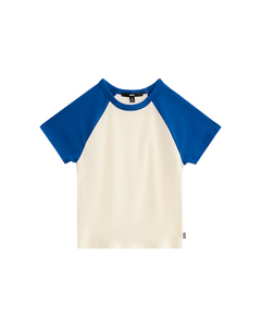 Vans 'Clare Raglan' Cropped Tee - White/Blue (Women's)-1