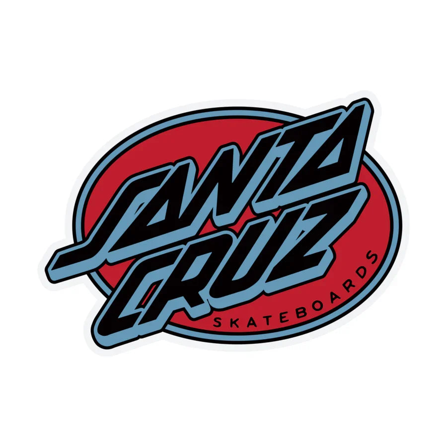 Santa Cruz 'Oval Outline' Sticker - Blue-1