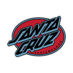 Santa Cruz 'Oval Outline' Sticker - Blue-1