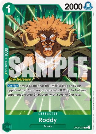 Roddy (OP08-033) - Two Legends Pre-Release Cards-1