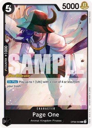 Page One (OP08-092) - Two Legends Pre-Release Cards-1