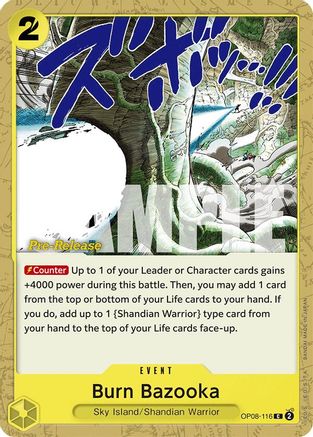 Burn Bazooka (OP08-116) - Two Legends Pre-Release Cards-1