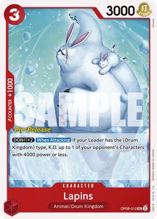 Lapins (OP08-012) - Two Legends Pre-Release Cards-1
