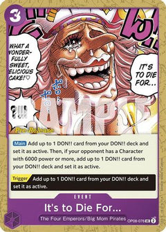 It's to Die For (OP08-076) - Two Legends Pre-Release Cards-1