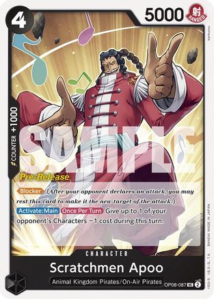 Scratchmen Apoo (OP08-087) - Two Legends Pre-Release Cards-1