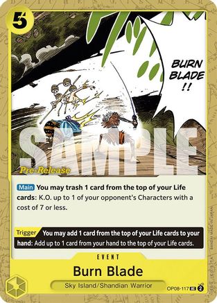 Burn Blade (OP08-117) - Two Legends Pre-Release Cards-1