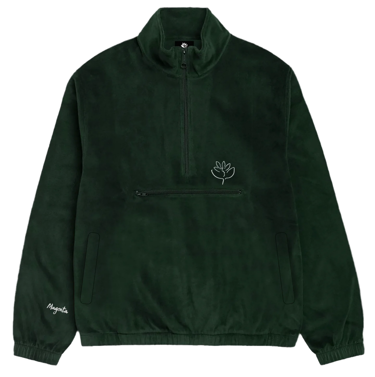 Magenta 'Dimanche Velours' Half Zip - Forest Green-1