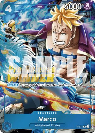 Marco (Two Legends Pre-Release Winner) (P-071) - One Piece Promotion Cards Foil-1