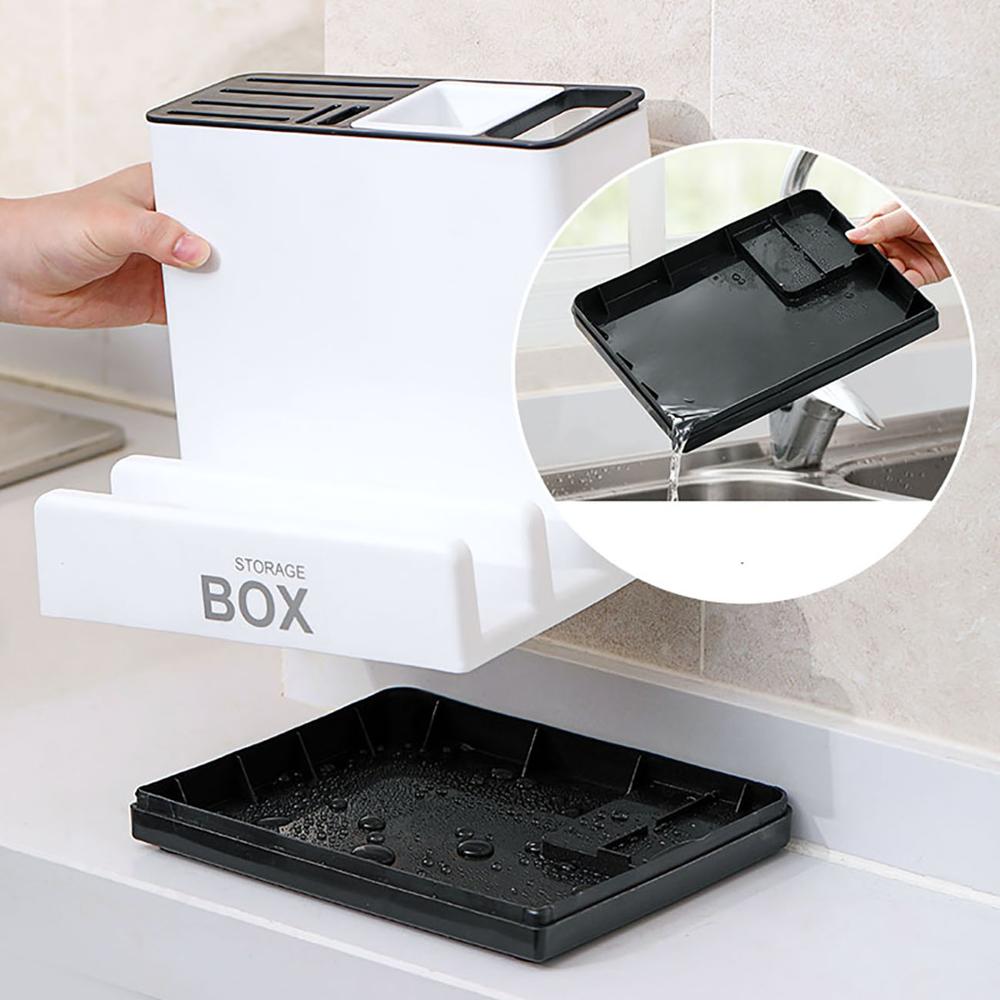 Tableware Storage Holders Kitchen Knife Plastic Storages Racks For Kitchen Convenience Cabinet Kitchen Gadgets-4