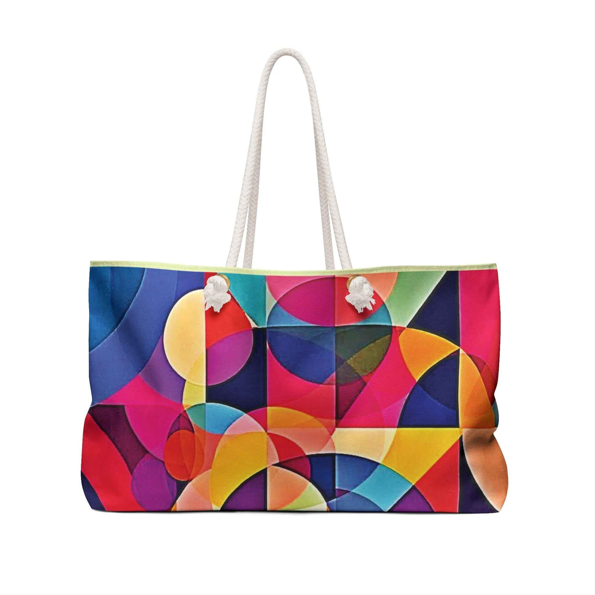 Colorful Geometric Abstract Weekender Bag | Bright Circle Pattern-4