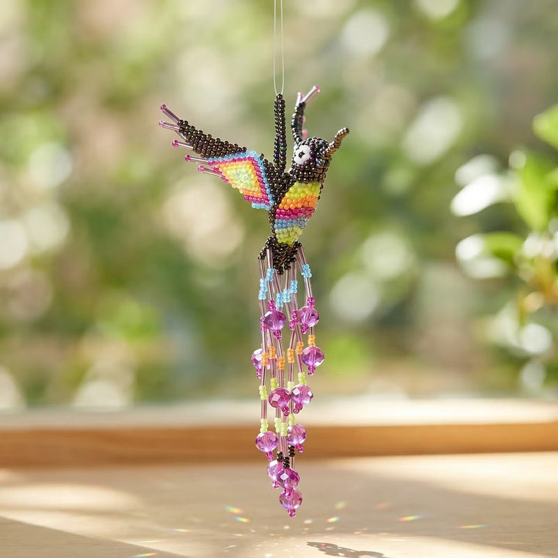Purple Beaded Humming Bird-3