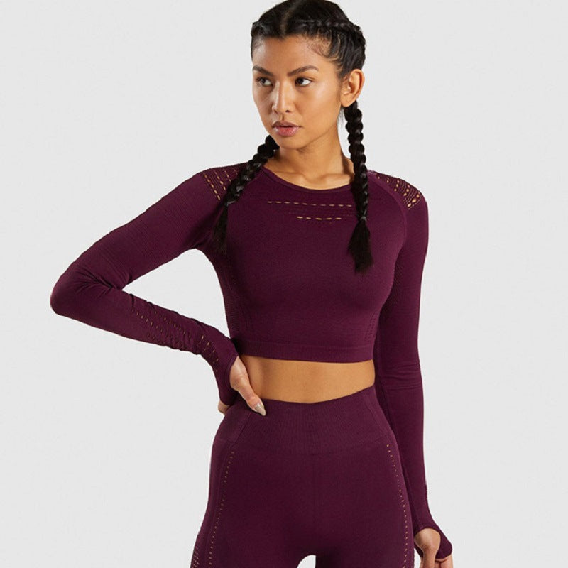 Quick-Drying Seamless Yoga Wear – Women’s Sports T-Shirt-12