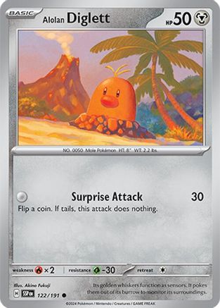 Alolan Diglett 122 - SV08 Surging Sparks Reverse Holofoil-1