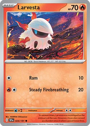 Larvesta - 024/191 24 - SV08 Surging Sparks Reverse Holofoil-1