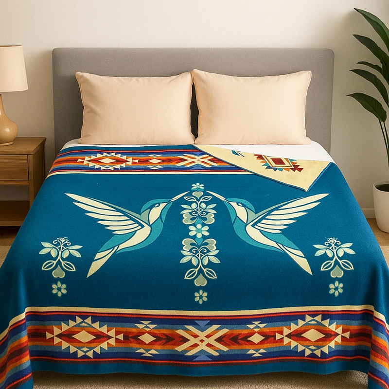 Twin Hummingbird Reversible Blanket-2