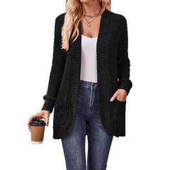 Women’s Relaxed-Fit Mid-Length Winter Coat with Pockets – Casual Autumn Outerwear Jacket-7