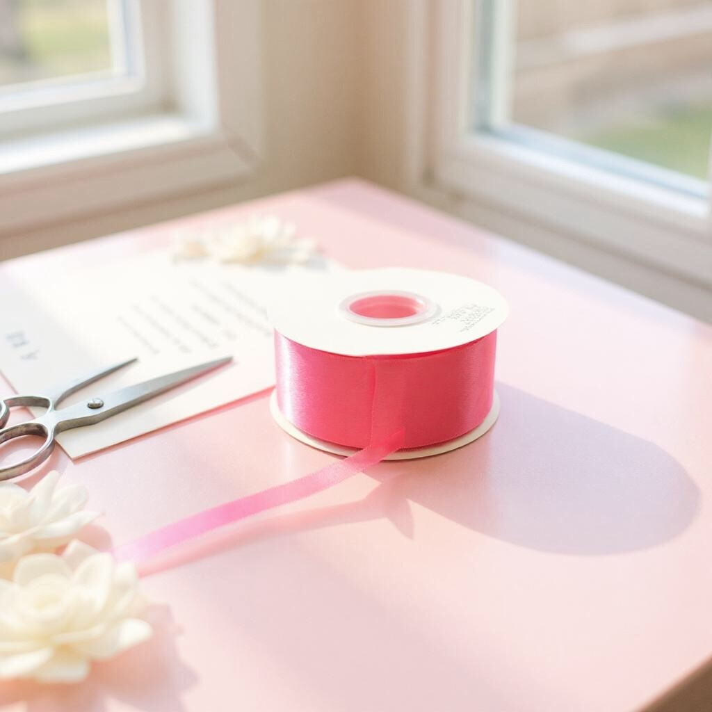 Satin Ribbon Double Face-Neon Pink #159- 3.8 cm Wide-2