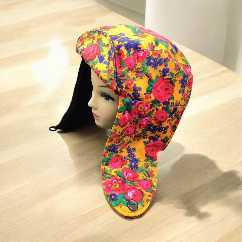 Orange Kookum Hat with Drop-Down Ears-4