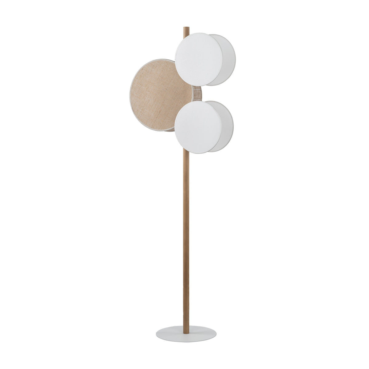 PULSE Pine, Jute & Linen 3-Light Floor Lamp for Living Room, Bedroom & Reading Corner-2