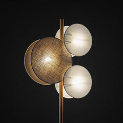 PULSE Pine, Jute & Linen 3-Light Floor Lamp for Living Room, Bedroom & Reading Corner-3