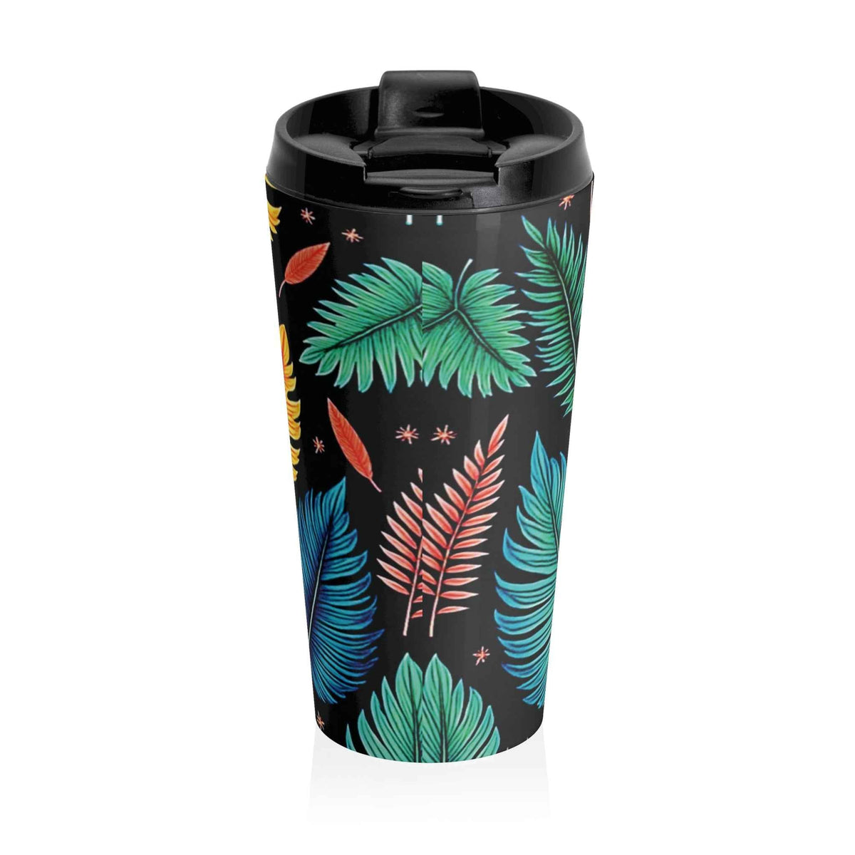Tropical Leaf Pattern Stainless Steel Travel Mug-5