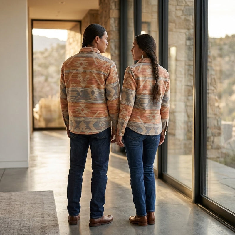 Light Blue and Orange Grand Canyon Jacket (Unisex)-4
