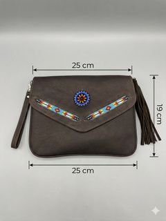 Leather beaded Crossbody bag(Chocolate Brown)-10
