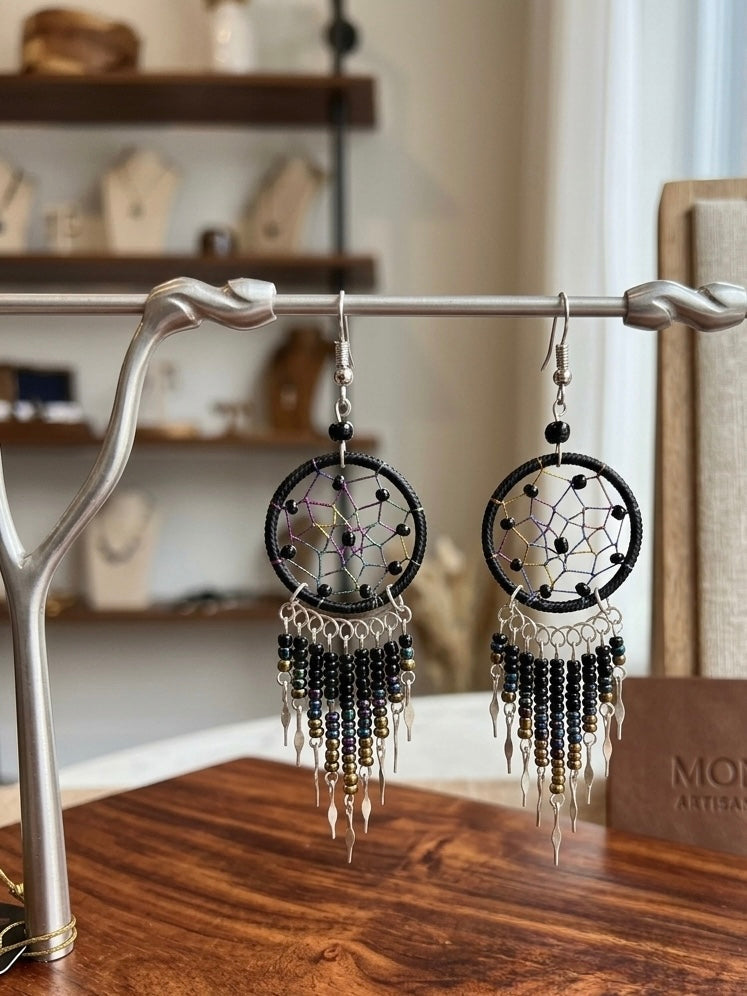 Black/Gold/Dreamcatcher Dangles-2