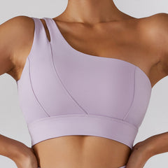 Women’s Ribbed One-Shoulder Yoga Set – Backless Sports Bra & Yoga Pants-10