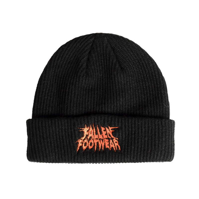 Fallen 'Distortion' Beanie - Black/Orange-1