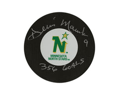 Palet de hockey Dennis Maruk des North Stars du Minnesota, modèle d'autographe vintage, dédicacé « 356 Goals »-1