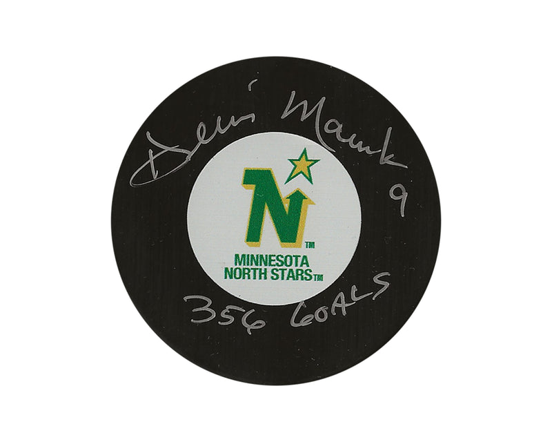Palet de hockey Dennis Maruk des North Stars du Minnesota, modèle d'autographe vintage, dédicacé « 356 Goals »-1