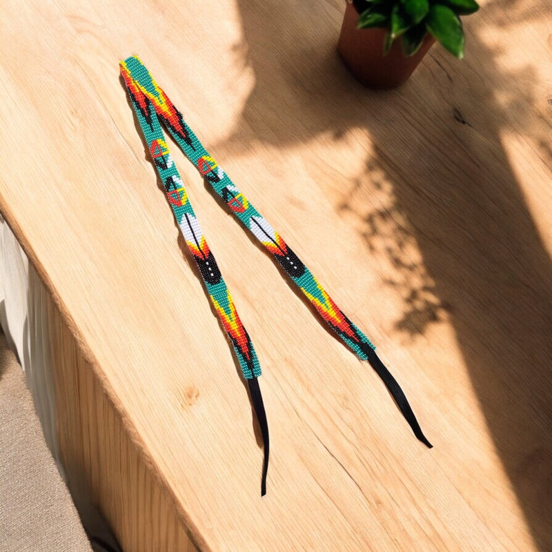 Turquoise Handmade Beaded Hatband-2