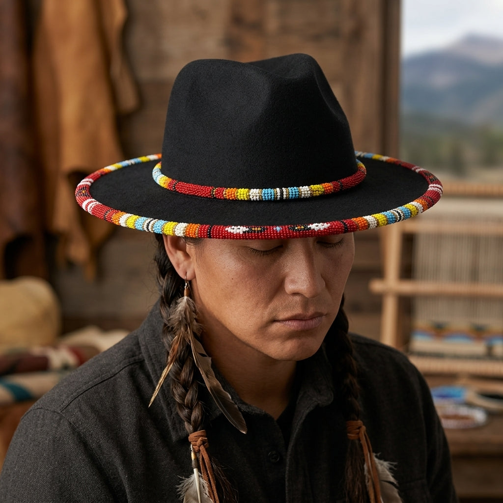 Size-57 Handmade Beaded Hat-1
