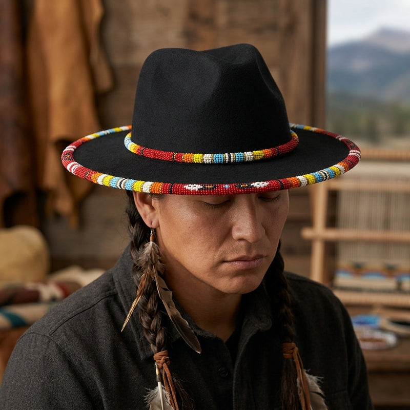 Size-57 Handmade Beaded Hat-1