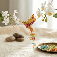 Orange Beaded Humming Bird-1