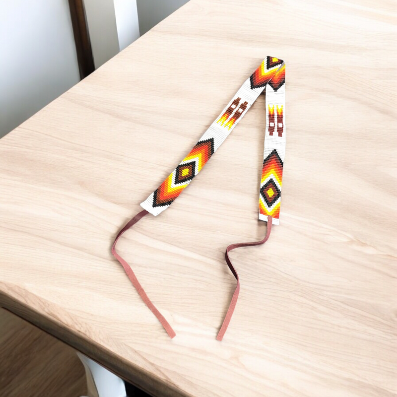 Beaded White Hatband-1