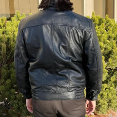 BOL Men's Double Pocket Leather Bomber Jacket-2
