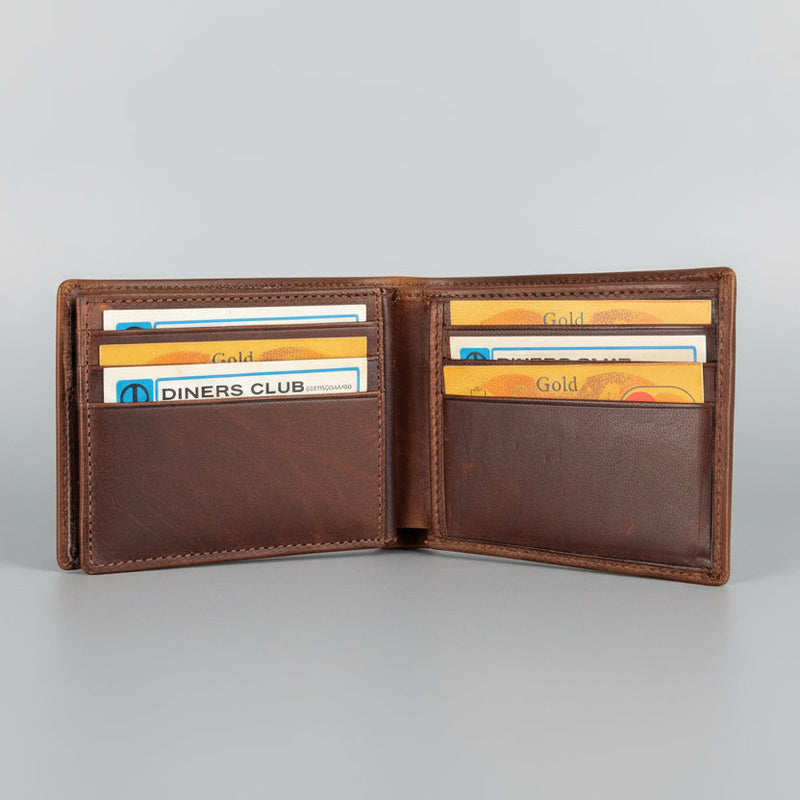 Men’s Genuine Leather Bifold Wallet. High Capacity 12 Card Slot Organizer-4