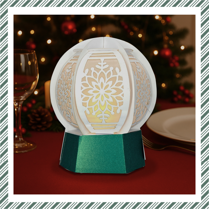 Lanterne en papier DIY CrafTreat - Boule à neige-5